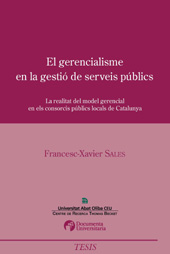 E-book, El gerencialisme en la gestió de serveis públics : la realitat del model gerencial en els consorcis locals de Catalunya, Documenta Universitaria