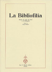 Journal, La bibliofilia : rivista di storia del libro e di bibliografia, L.S. Olschki
