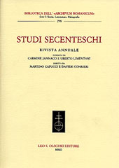 Fascicule, Studi Secenteschi : XLI, 2000, L.S. Olschki