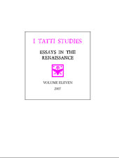 Zeitschrift, I Tatti Studies : Essays in the Renaissance, Villa i tatti, Harvard university