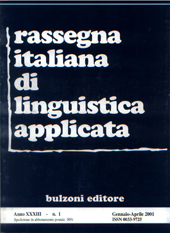 Journal, Rassegna italiana di linguistica applicata, Bulzoni