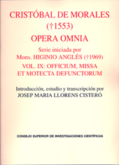 E-book, Opera Omnia : vol. IX : Officium, Missa et Motecta defunctorum, CSIC, Consejo Superior de Investigaciones Científicas