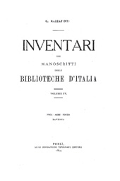 E-book, Inventari dei manoscritti delle biblioteche d'Italia : vol. IV : Assisi, Foggia, Ivrea, Ravenna, L.S. Olschki