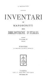 E-book, Inventari dei manoscritti delle biblioteche d'Italia : vol. X : Firenze (R. Biblioteca Nazionale Centrale), L.S. Olschki