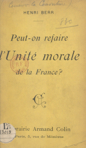 E-book, Peut-on refaire l'unité morale de la France ?, Armand Colin (réédition numérique FeniXX)