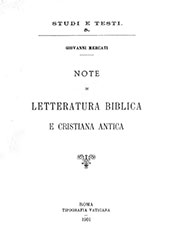 eBook, Note di letteratura biblica e cristiana antica, Mercati, Giovanni, Biblioteca apostolica vaticana
