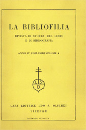Fascículo, La bibliofilia : rivista di storia del libro e di bibliografia : IV, 1/2, 1902, L.S. Olschki