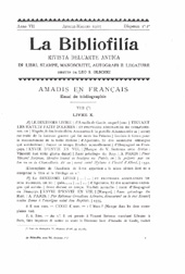 Fascículo, La bibliofilia : rivista di storia del libro e di bibliografia : VII, 1/2, 1905, L.S. Olschki