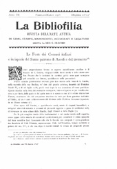 Fascículo, La bibliofilia : rivista di storia del libro e di bibliografia : VII, 11/12, 1906, L.S. Olschki