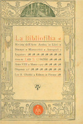 Issue, La bibliofilia : rivista di storia del libro e di bibliografia : VIII, 12, 1907, L.S. Olschki
