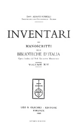 E-book, Inventari dei manoscritti delle biblioteche d'Italia : vol. XIV : Bologna, Camurana, Cascia, Chiari, Parma, Sassuolo, L.S. Olschki