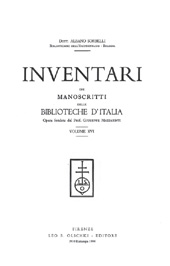 E-book, Inventari dei manoscritti delle biblioteche d'Italia : vol. XVI : Bologna, Conegliano, Grosseto, Modena, S. Severino (Marche), L.S. Olschki