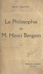 E-book, La philosophie de M. Henri Bergson, Grasset (réédition numérique FeniXX)