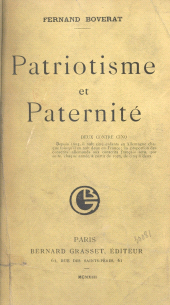 E-book, Patriotisme et paternité, Grasset (réédition numérique FeniXX)