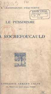 eBook, Le pessimisme de La Rochefoucauld, Armand Colin (réédition numérique FeniXX)