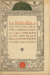 Fascículo, La bibliofilia : rivista di storia del libro e di bibliografia : XIX, 10/11/12, 1918, L.S. Olschki