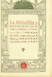 Fascículo, La bibliofilia : rivista di storia del libro e di bibliografia : XXIII, 3/4/5, 1921, L.S. Olschki
