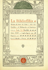 Fascículo, La bibliofilia : rivista di storia del libro e di bibliografia : XXIV, 4/5, 1922, L.S. Olschki