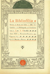Fascículo, La bibliofilia : rivista di storia del libro e di bibliografia : XXV, 8/9, 1923, L.S. Olschki