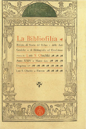 Fascículo, La bibliofilia : rivista di storia del libro e di bibliografia : XXIV, 12, 1923, L.S. Olschki