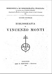 E-book, Bibliografia di Vincenzo Monti, Bustico, Guido, Leo S. Olschki editore