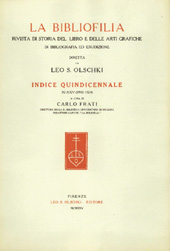 E-book, La bibliofilia : rivista di storia del libro e di bibliografia : indice quindicennale : XI-XXV (1910-1924), L.S. Olschki