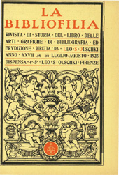 Fascículo, La bibliofilia : rivista di storia del libro e di bibliografia : XXVII, 4/5, 1925, L.S. Olschki