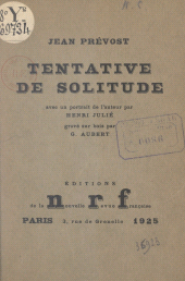 E-book, Tentative de solitude, Gallimard (réédition numérique FeniXX)