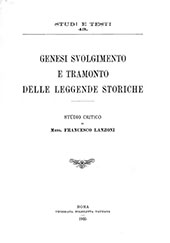 eBook, Genesi, svolgimento e tramonto delle leggende storiche, Biblioteca apostolica vaticana
