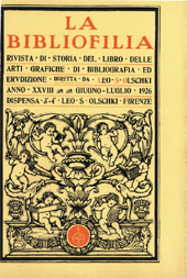 Fascículo, La bibliofilia : rivista di storia del libro e di bibliografia : XXVIII, 3/4, 1926, L.S. Olschki