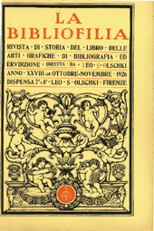 Fascículo, La bibliofilia : rivista di storia del libro e di bibliografia : XXVIII, 7/8, 1926, L.S. Olschki
