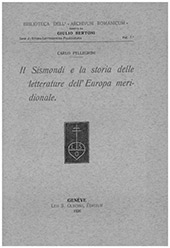 eBook, Il Sismondi e la storia delle letterature dell'Europa meridionale, L.S. Olschki