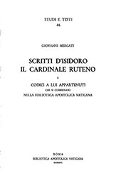 eBook, Scritti d'Isidoro, il cardinale Ruteno e codici a lui appartenuti che si conservano nella Biblioteca Apostolica Vaticana, Biblioteca apostolica vaticana