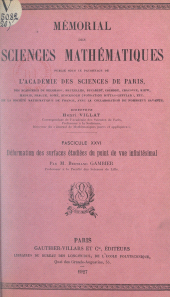eBook, Déformation des surfaces étudiées du point de vue infinitésimal, Dunod (réédition numérique FeniXX)