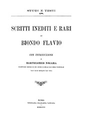 E-book, Scritti inediti e rari di Biondo Flavio, Biondo, Flavio, Biblioteca apostolica vaticana