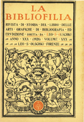 Heft, La bibliofilia : rivista di storia del libro e di bibliografia : XXX, 1/2, 1928, L.S. Olschki