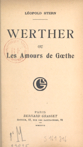eBook, Werther : Ou Les amours de Goethe, Grasset (réédition numérique FeniXX)