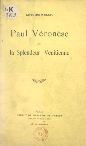E-book, Paul Véronèse et la splendeur vénitienne, Mercure de France (réédition numérique FeniXX)