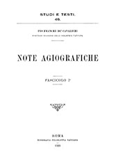 E-book, Note agiografiche : VII, Franchi de' Cavalieri, Pio., Biblioteca apostolica vaticana