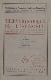 E-book, Thermodynamique de l'ingénieur : À l'usage des techniciens, des ingénieurs et chimistes, Albin Michel (réédition numérique FeniXX)