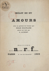 E-book, Amours, Gallimard (réédition numérique FeniXX)