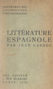 E-book, Panorama de la littérature espagnole contemporaine, Grasset (réédition numérique FeniXX)