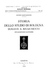 E-book, Storia dello Studio di Bologna durante il Rinascimento, Zaccagnini, Guido, Leo S. Olschki S. A. éditeur