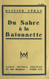 E-book, Du sabre à la baïonnette, Albin Michel (réédition numérique FeniXX)