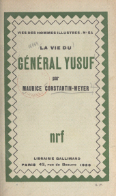 eBook, La vie du général Yusuf, Gallimard (réédition numérique FeniXX)