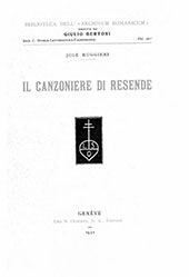 eBook, Il canzoniere di Resende, Ruggieri, Jole, L.S. Olschki