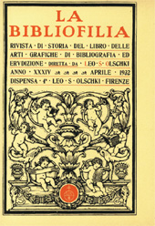 Fascículo, La bibliofilia : rivista di storia del libro e di bibliografia : XXXIV, 4, 1932, L.S. Olschki