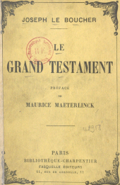 E-book, Le grand testament, Grasset (réédition numérique FeniXX)