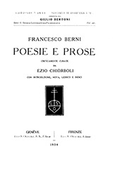E-book, Poesie e prose, Berni, Francesco, 1497 or 1498-1535, L.S. Olschki
