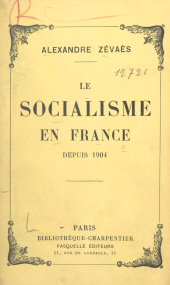 E-book, Le socialisme en France depuis 1904, Grasset (réédition numérique FeniXX)